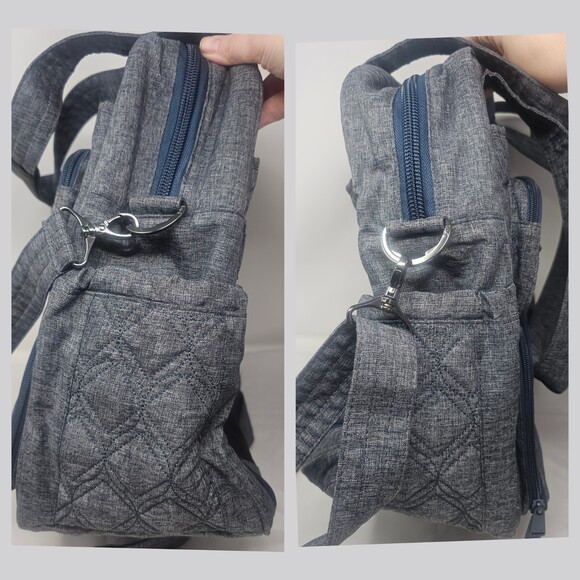 NWOT LUG Puddle Jumper Overnight Weekend Gym Tote Bag Brushed Heather Gray Blue - Picture 3 of 11